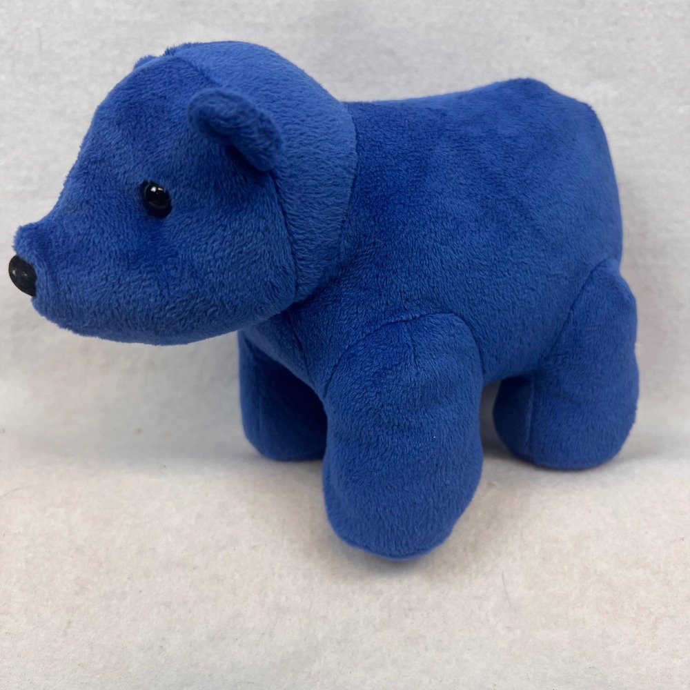 Manhattan Toy Company Blue Bear Plush Stuffed Animal Weighted Standing Toy